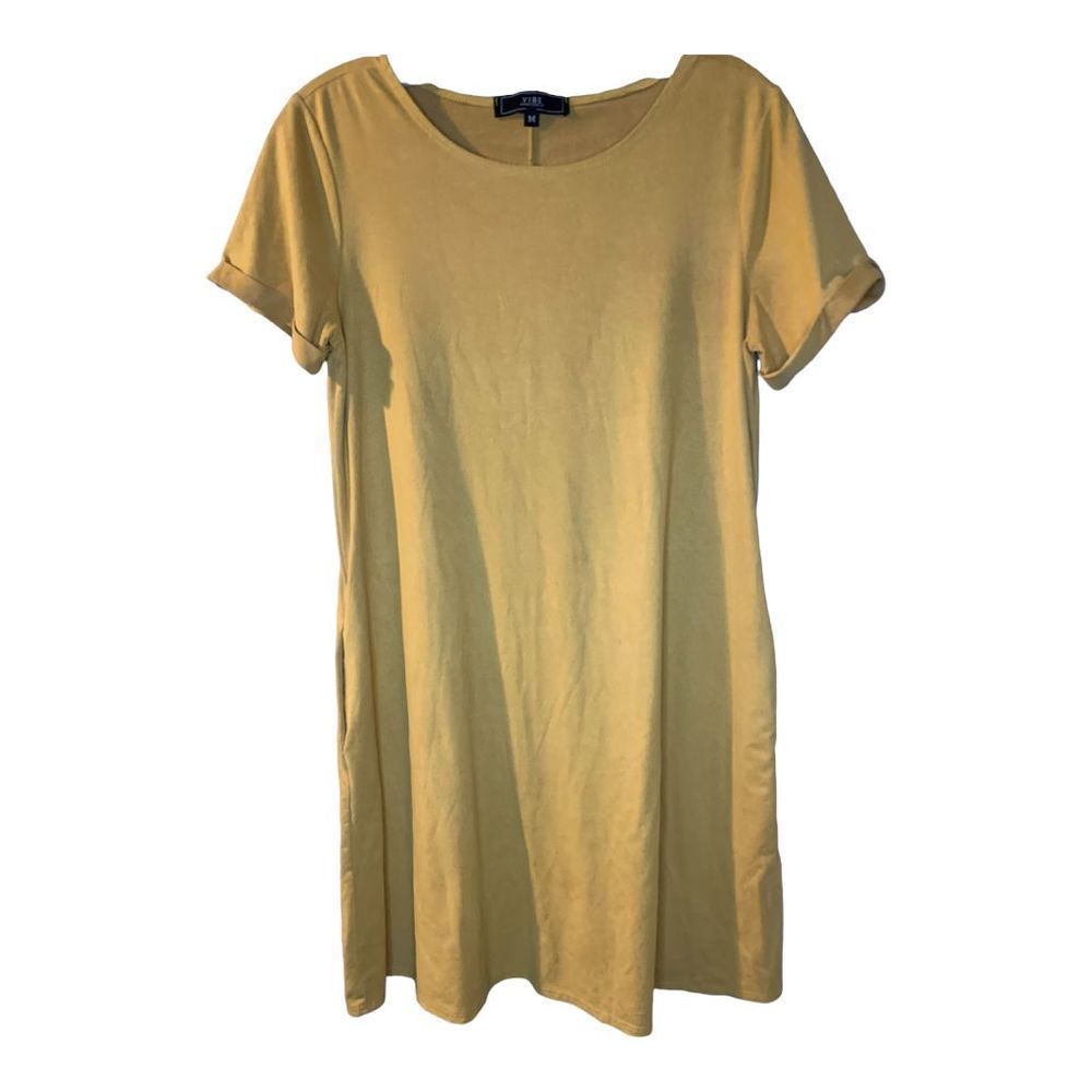 ***🔴3/$15🔴*** Vibe Sportswear Mustard Dress w/pockets Women’s Medium - Picture 5 of 8